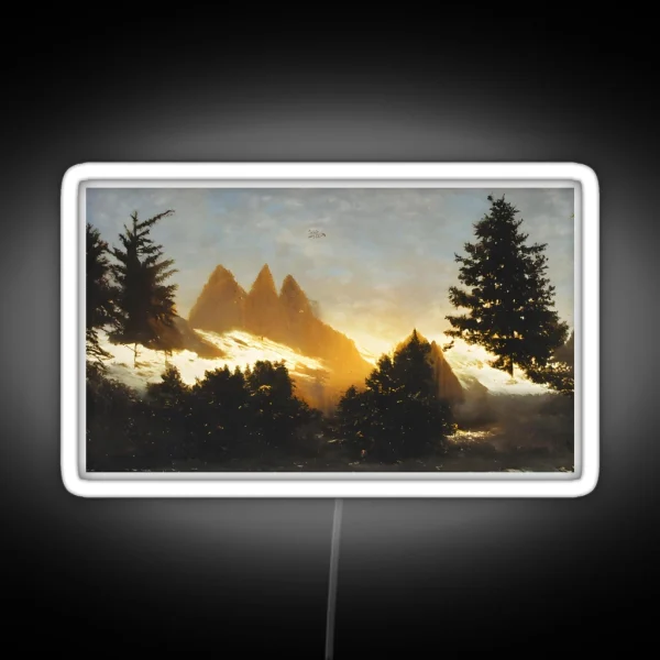 Snowy Mountain Peaks RGB Neon Sign