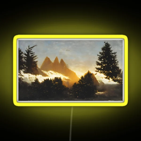 Snowy Mountain Peaks RGB Neon Sign