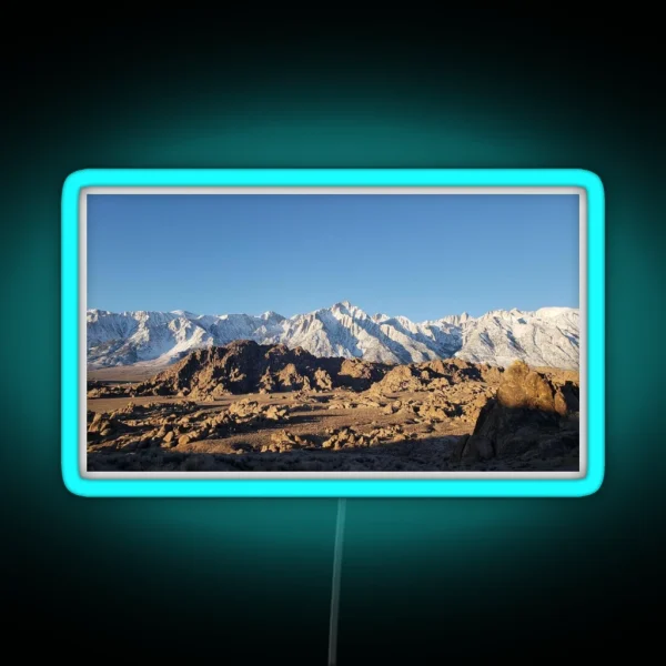 Snowy Mountain Range RGB Neon Sign