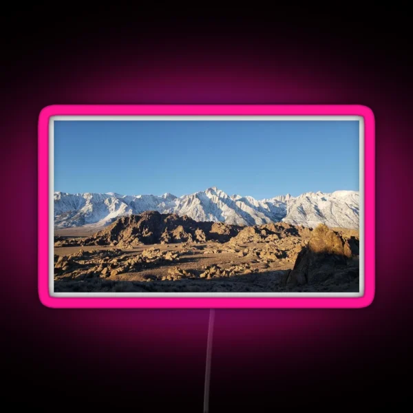Snowy Mountain Range RGB Neon Sign
