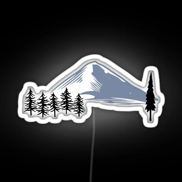 Snowy Mountains And Trees RGB Neon Sign