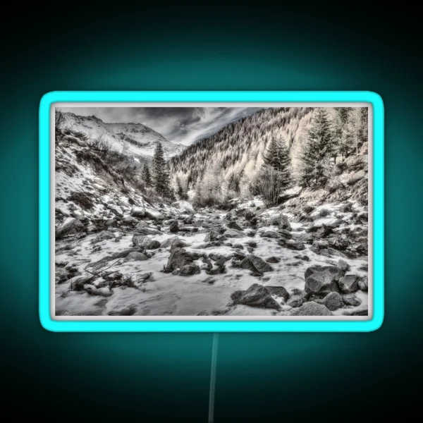 Snowy Mountains Cape RGB Neon Sign