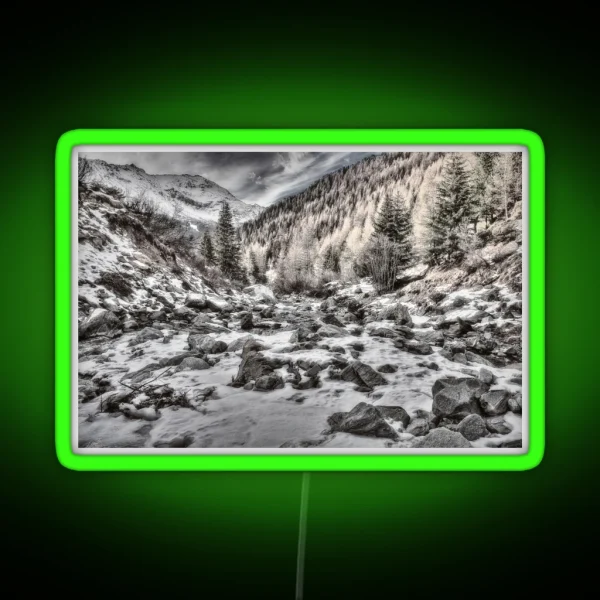 Snowy Mountains Cape RGB Neon Sign