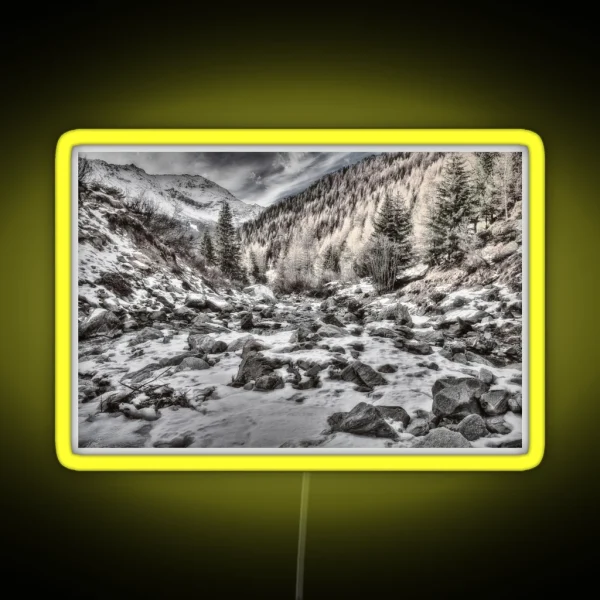 Snowy Mountains Cape RGB Neon Sign