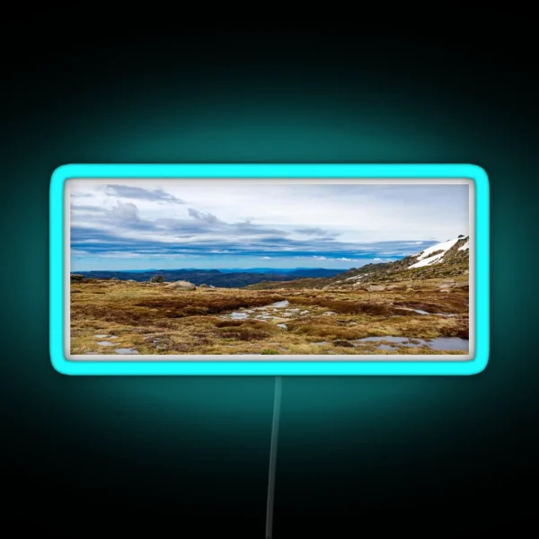 Snowy Mountains Landscape RGB Neon Sign