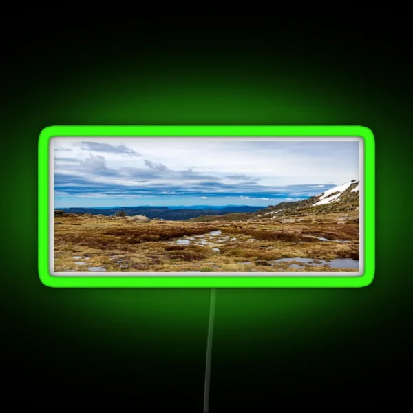Snowy Mountains Landscape RGB Neon Sign