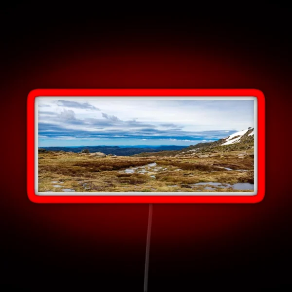 Snowy Mountains Landscape RGB Neon Sign