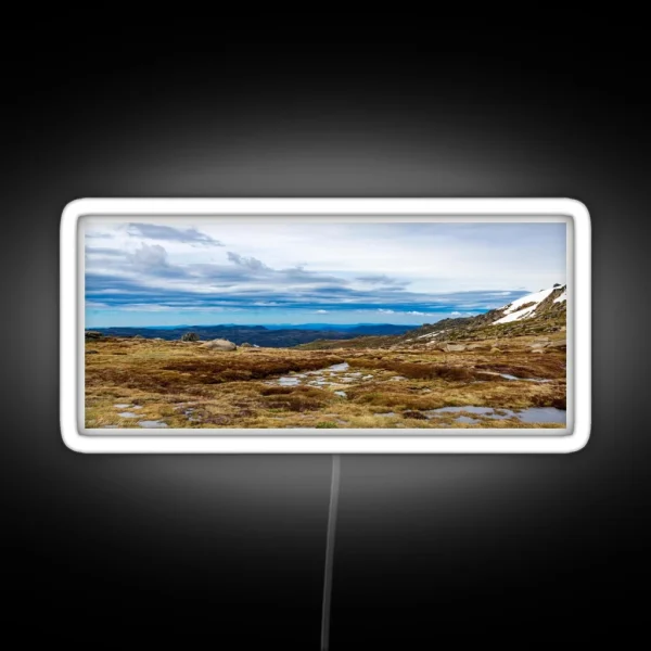 Snowy Mountains Landscape RGB Neon Sign