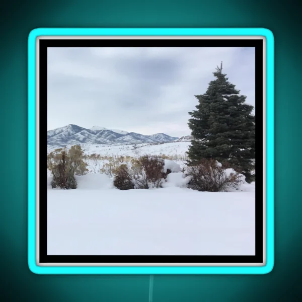 Snowy Mountains RGB Neon Sign