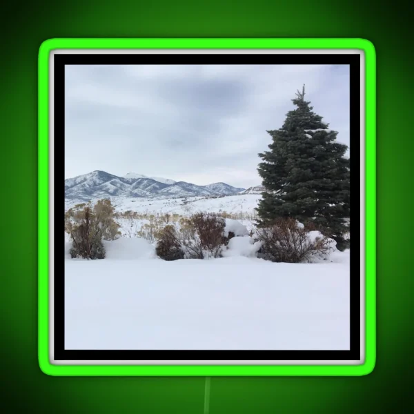Snowy Mountains RGB Neon Sign
