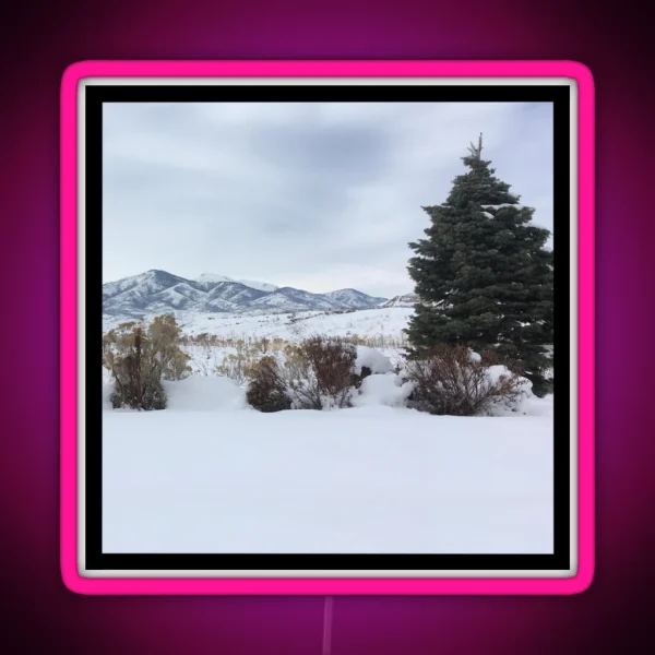 Snowy Mountains RGB Neon Sign