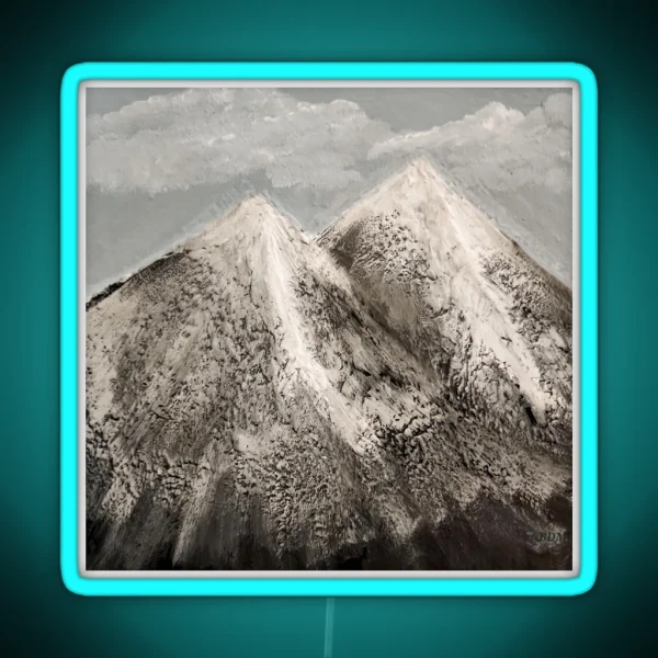 Snowy Mountains RGB Neon Sign