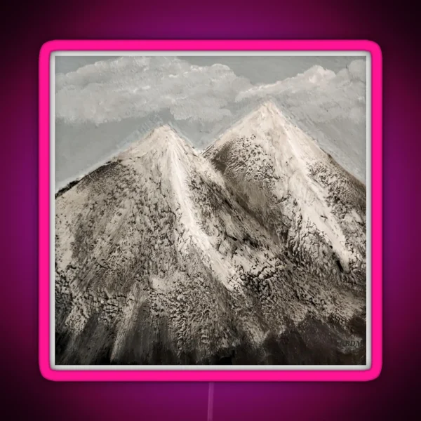 Snowy Mountains RGB Neon Sign