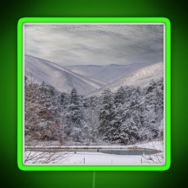 Snowy Mountains RGB Neon Sign