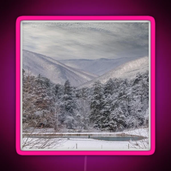 Snowy Mountains RGB Neon Sign
