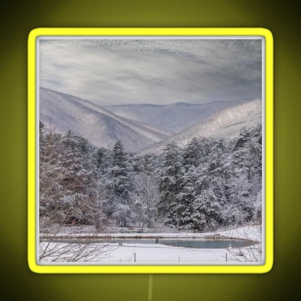 Snowy Mountains RGB Neon Sign