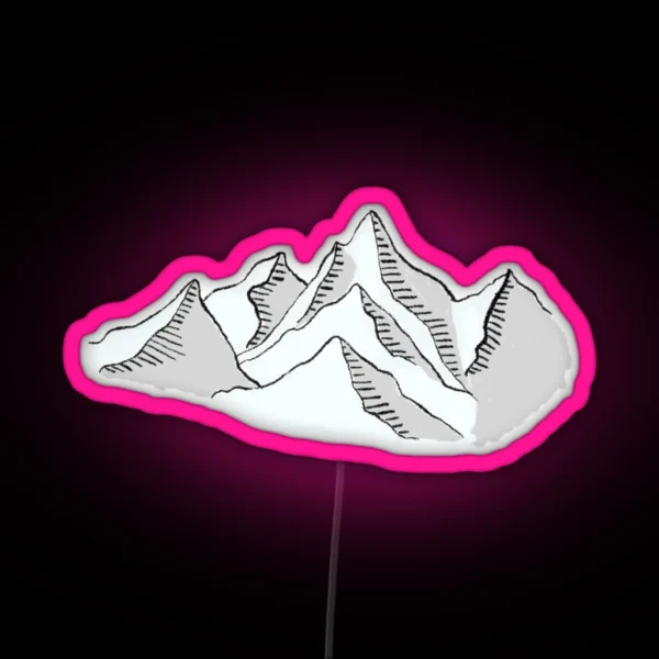 Snowy Mountains RGB Neon Sign