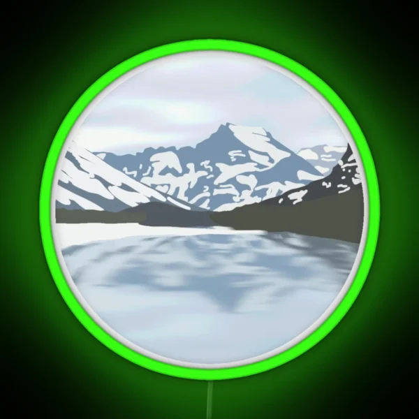 Snowy Mountains RGB Neon Sign