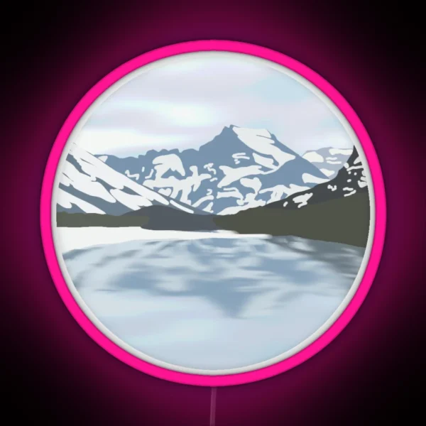 Snowy Mountains RGB Neon Sign