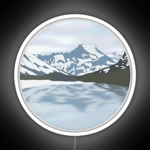 Snowy Mountains RGB Neon Sign