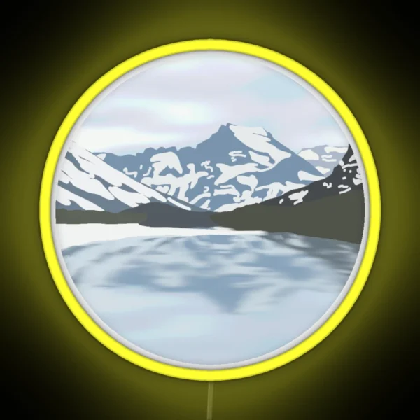 Snowy Mountains RGB Neon Sign