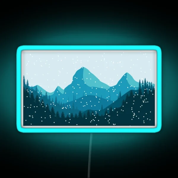 Snowy Mountains RGB Neon Sign