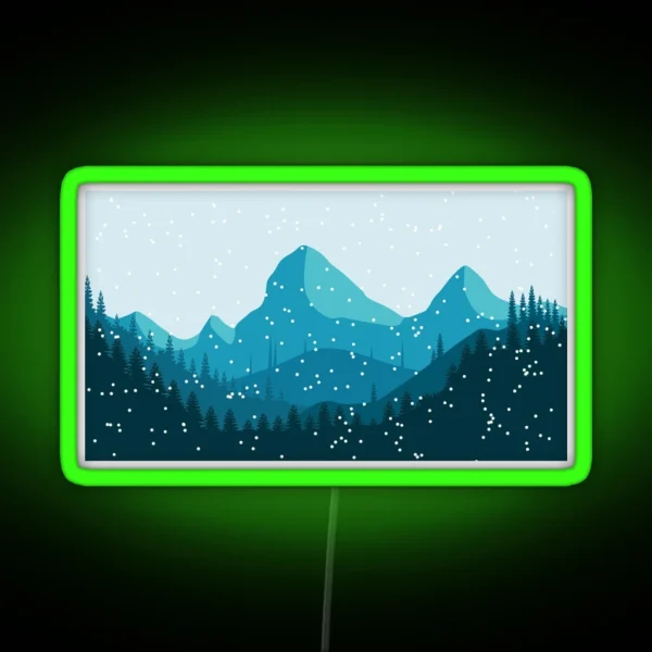 Snowy Mountains RGB Neon Sign