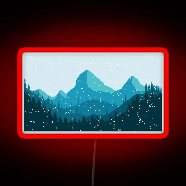 Snowy Mountains RGB Neon Sign