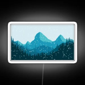 Snowy Mountains RGB Neon Sign