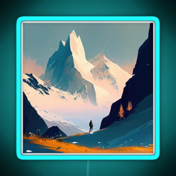 Snowy Mountains RGB Neon Sign