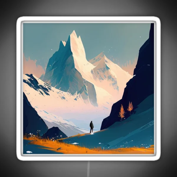 Snowy Mountains RGB Neon Sign