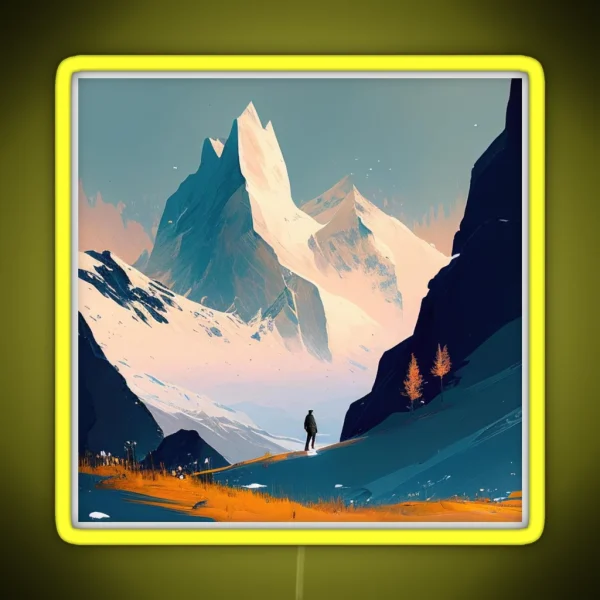 Snowy Mountains RGB Neon Sign