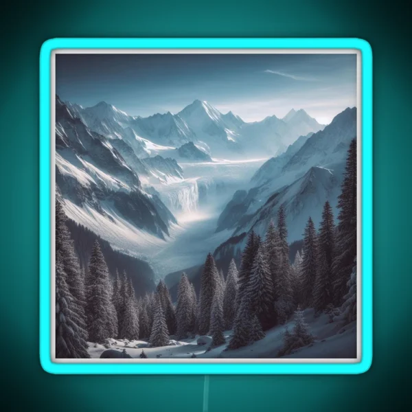 Snowy Mountains RGB Neon Sign