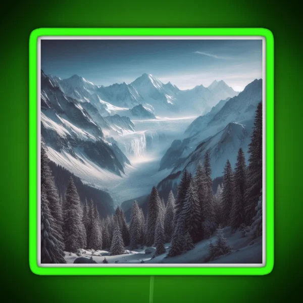 Snowy Mountains RGB Neon Sign