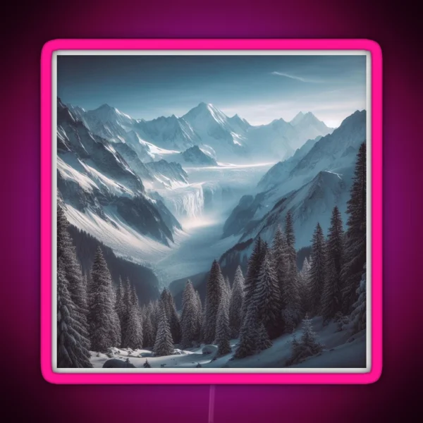 Snowy Mountains RGB Neon Sign