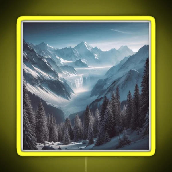 Snowy Mountains RGB Neon Sign