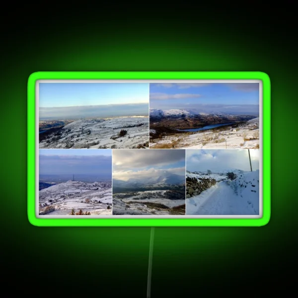 Snowy Mountains RGB Neon Sign