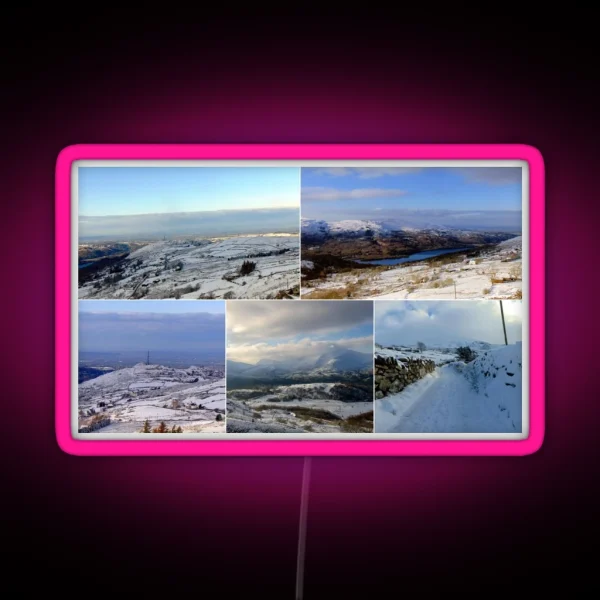 Snowy Mountains RGB Neon Sign