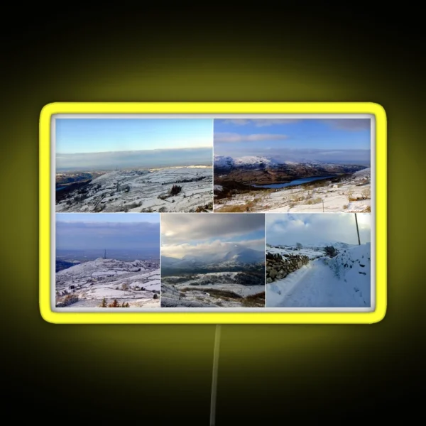 Snowy Mountains RGB Neon Sign