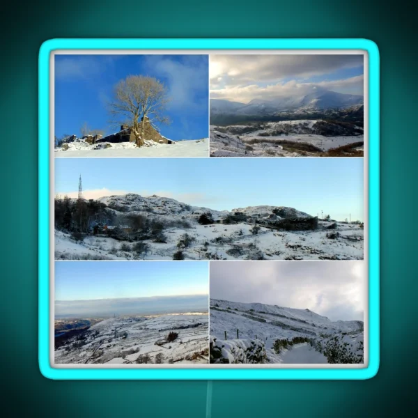 Snowy Mountains RGB Neon Sign
