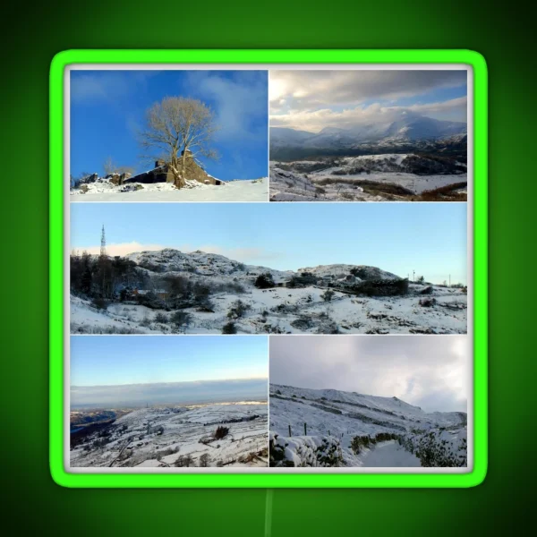 Snowy Mountains RGB Neon Sign