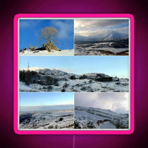 Snowy Mountains RGB Neon Sign