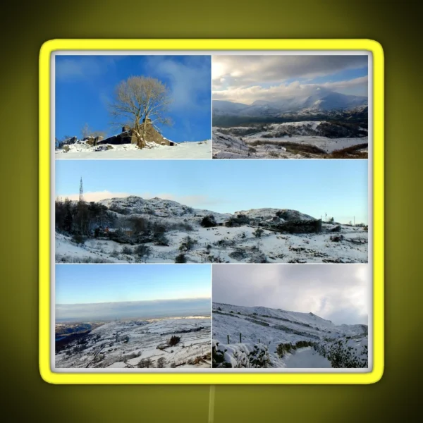 Snowy Mountains RGB Neon Sign