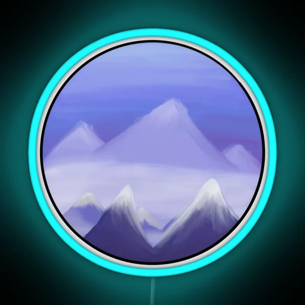 Snowy Mountains RGB Neon Sign