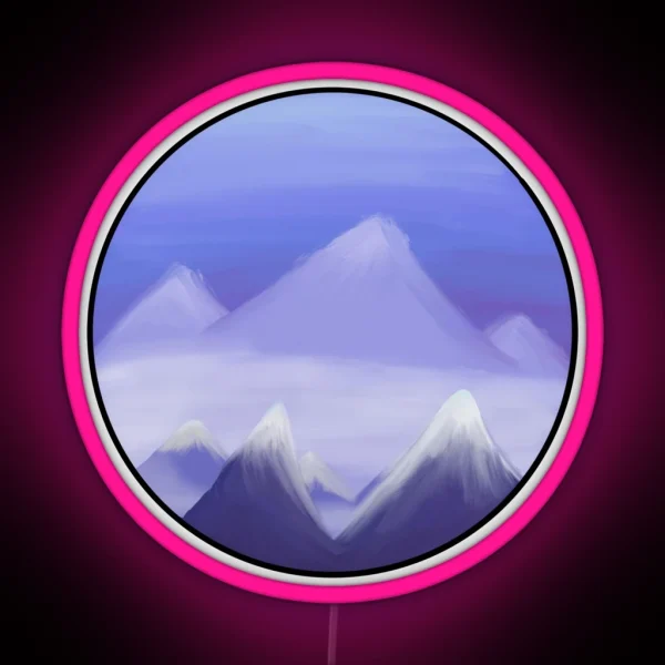 Snowy Mountains RGB Neon Sign
