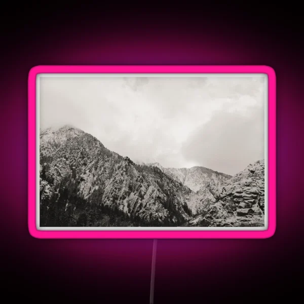 Snowy Mountains RGB Neon Sign