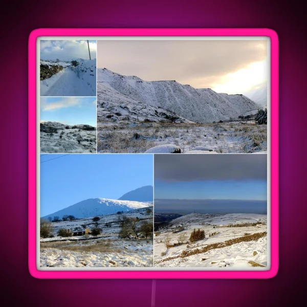 Snowy Mountains RGB Neon Sign