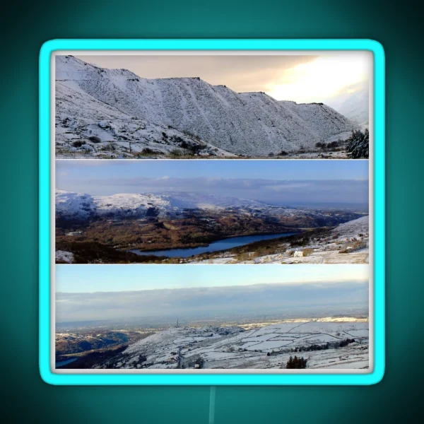 Snowy Mountains RGB Neon Sign
