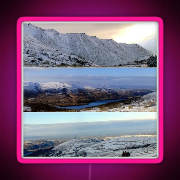 Snowy Mountains RGB Neon Sign