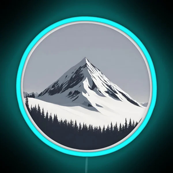 Snowy Mountainscape RGB Neon Sign